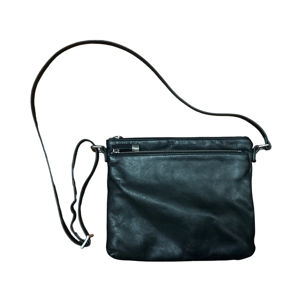 Margot Black Leather Crossbody Bag